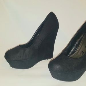 BRASH WEDGE SHOES SUEDE 4" HEELS SIZE 7